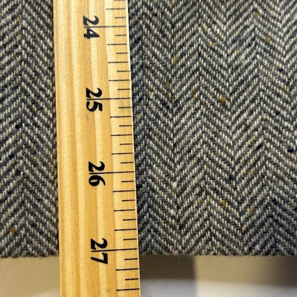 Lands End women's 100% lambswool gray herringbone 4 button lined blazer 10P - Picture 12 of 12